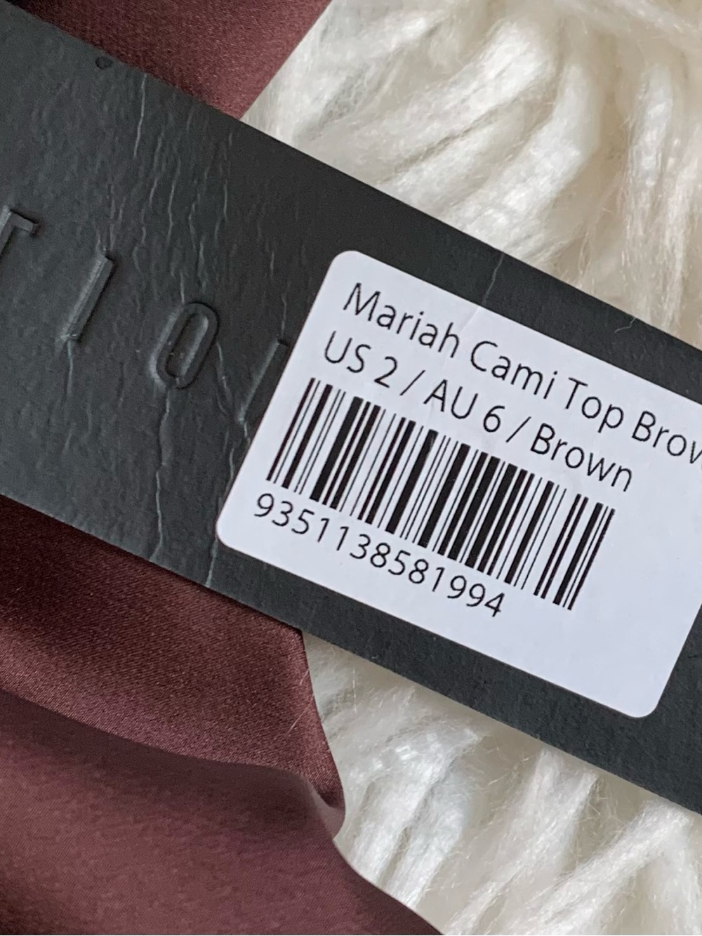 NWT Lioness Mariah Cami Top Satin Brown Size XS /US 2 - Picture 6 of 8